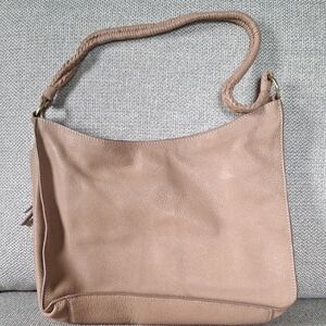 Lucky Brand Taupe Braided Strap Shoulder Bag